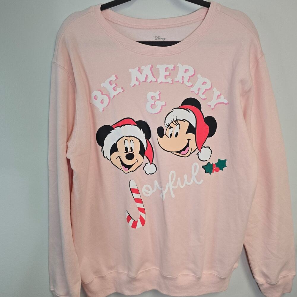 Disney Mickey Minnie Mouse Be Merry & Joyful Christmas Sweatshirt